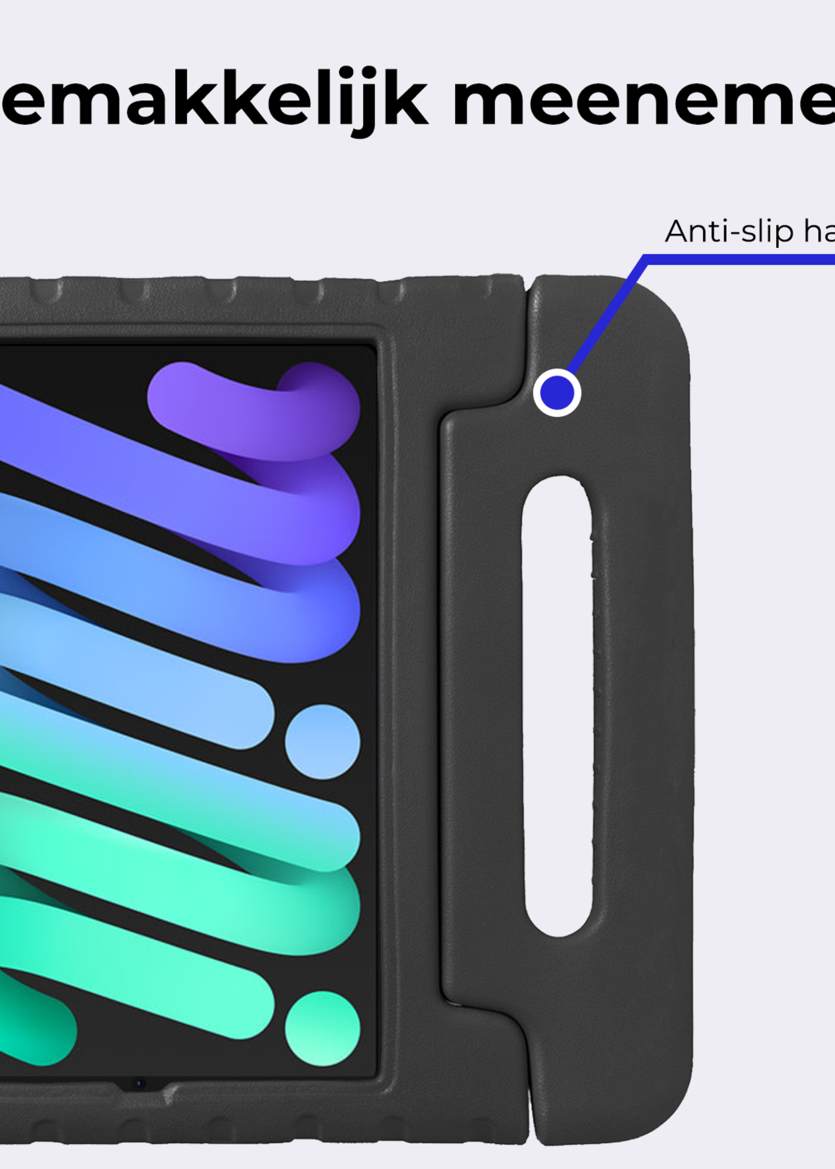 BTH BTH iPad Mini 7 Kinderhoes Met Screenprotector - Zwart
