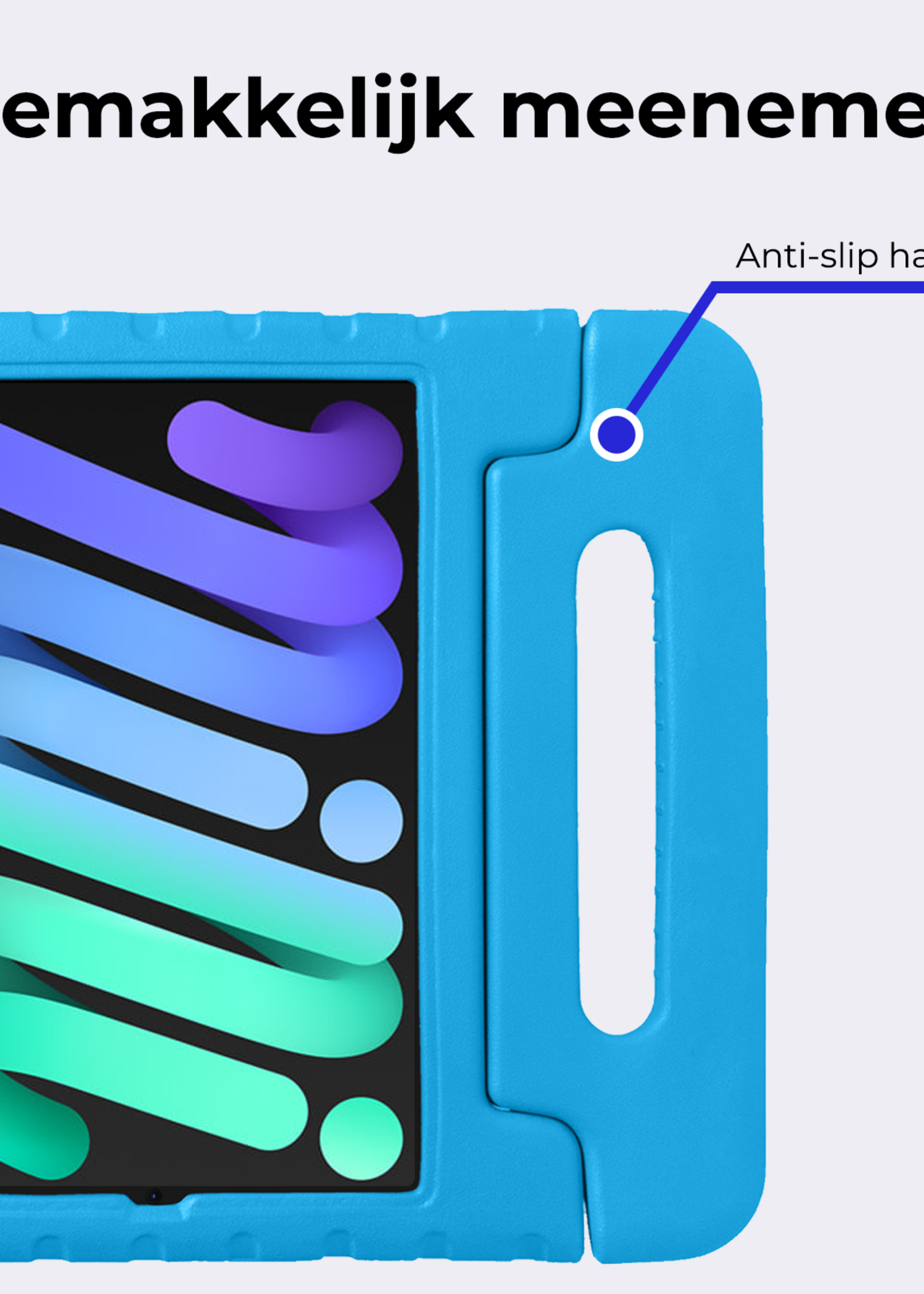 BTH BTH iPad Mini 7 Kinderhoes Met 2x Screenprotector - Blauw