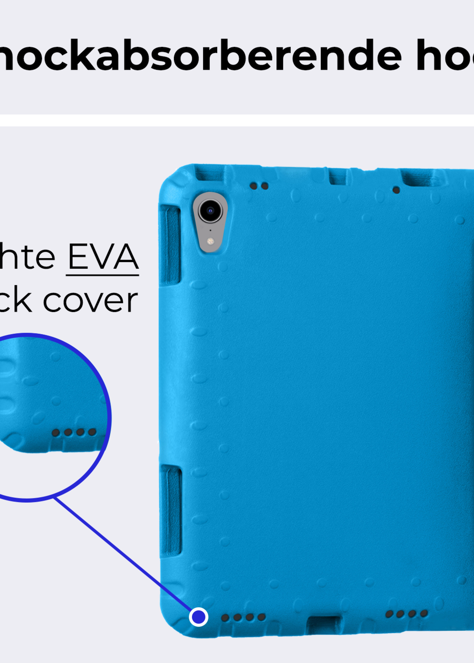 BTH BTH iPad Mini 7 Kinderhoes Met 2x Screenprotector - Blauw