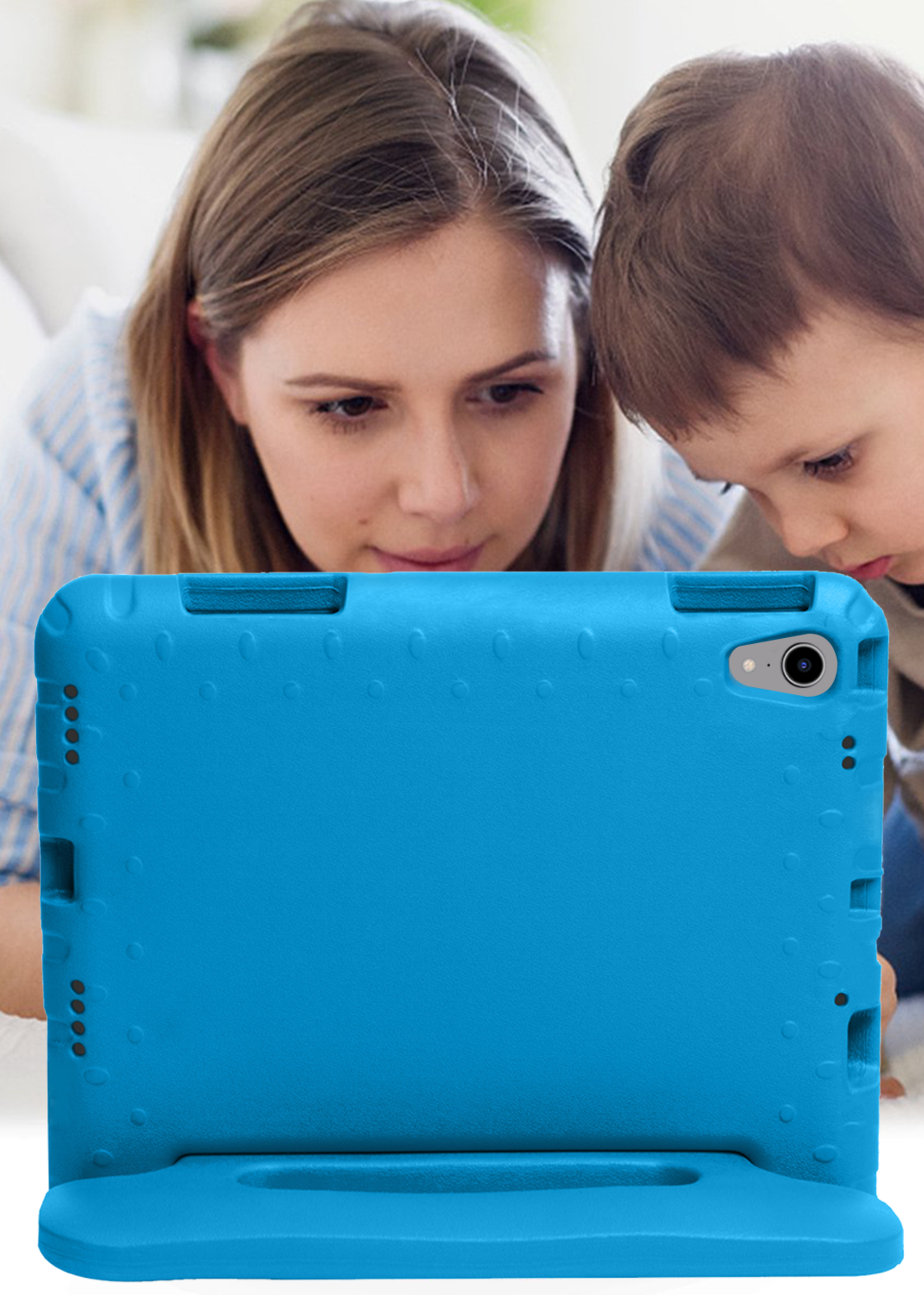 BTH BTH iPad Mini 7 Kinderhoes Met 2x Screenprotector - Blauw