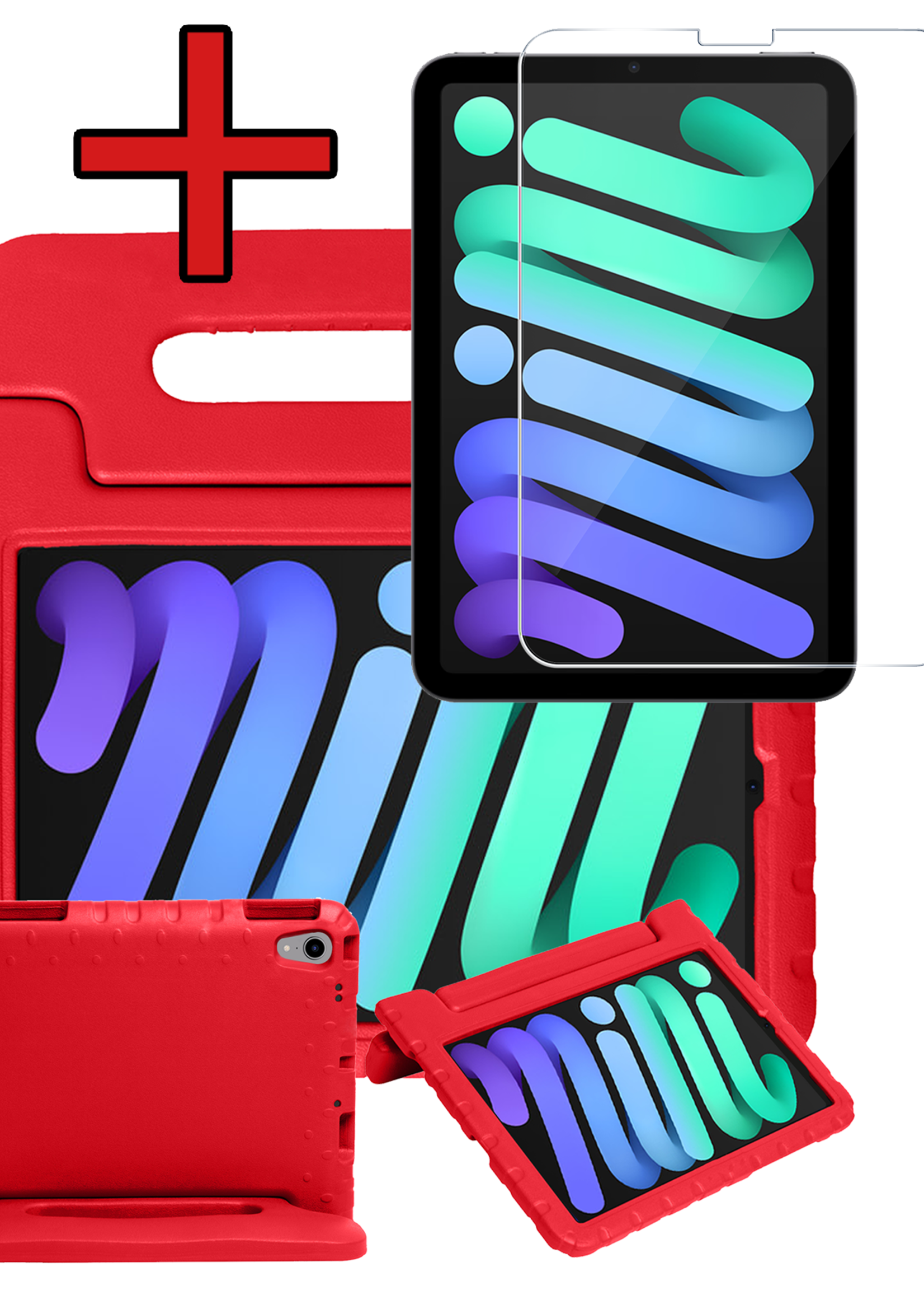 BTH BTH iPad Mini 7 Kinderhoes Met Screenprotector - Rood