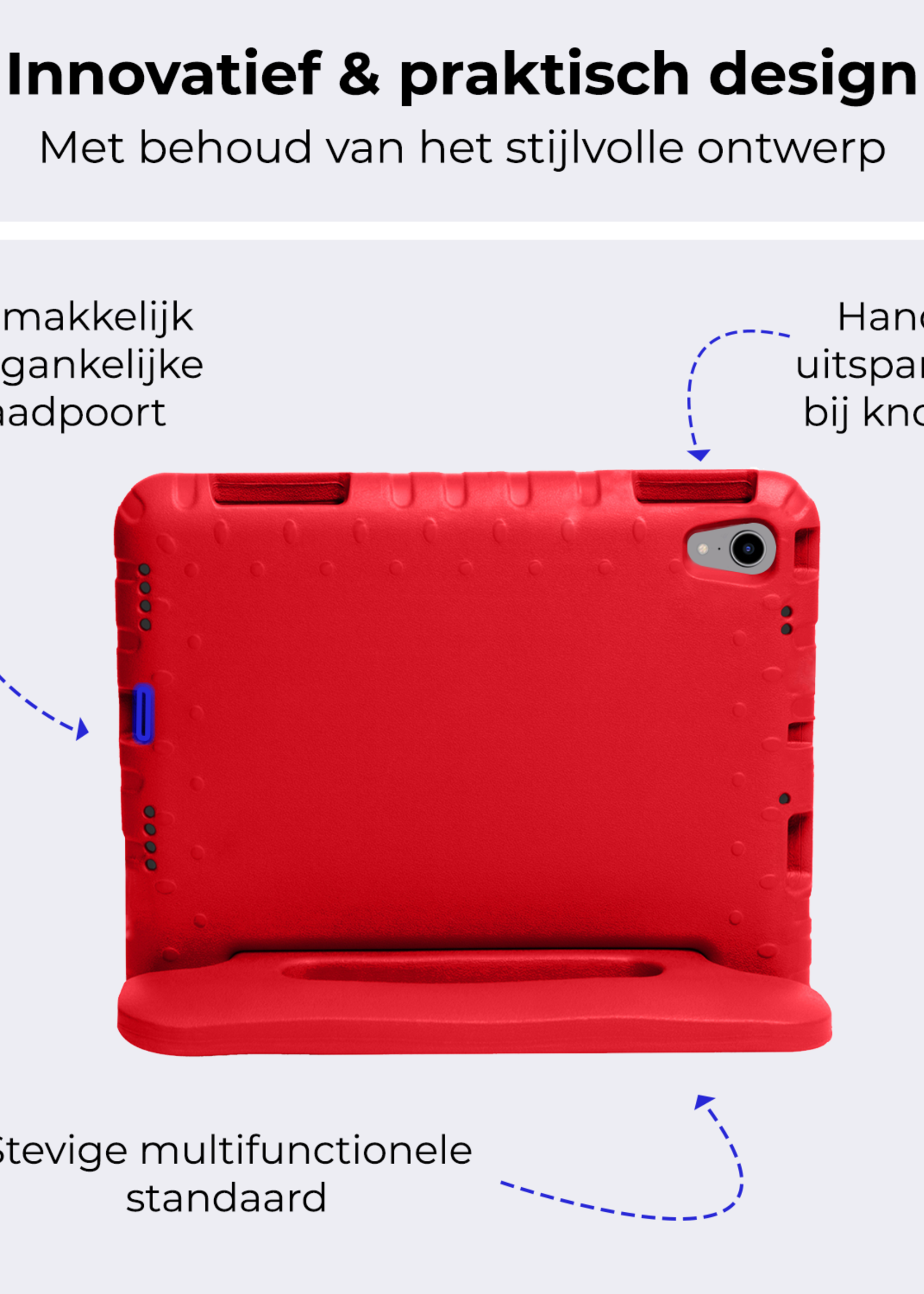 BTH BTH iPad Mini 7 Kinderhoes Met 2x Screenprotector - Rood