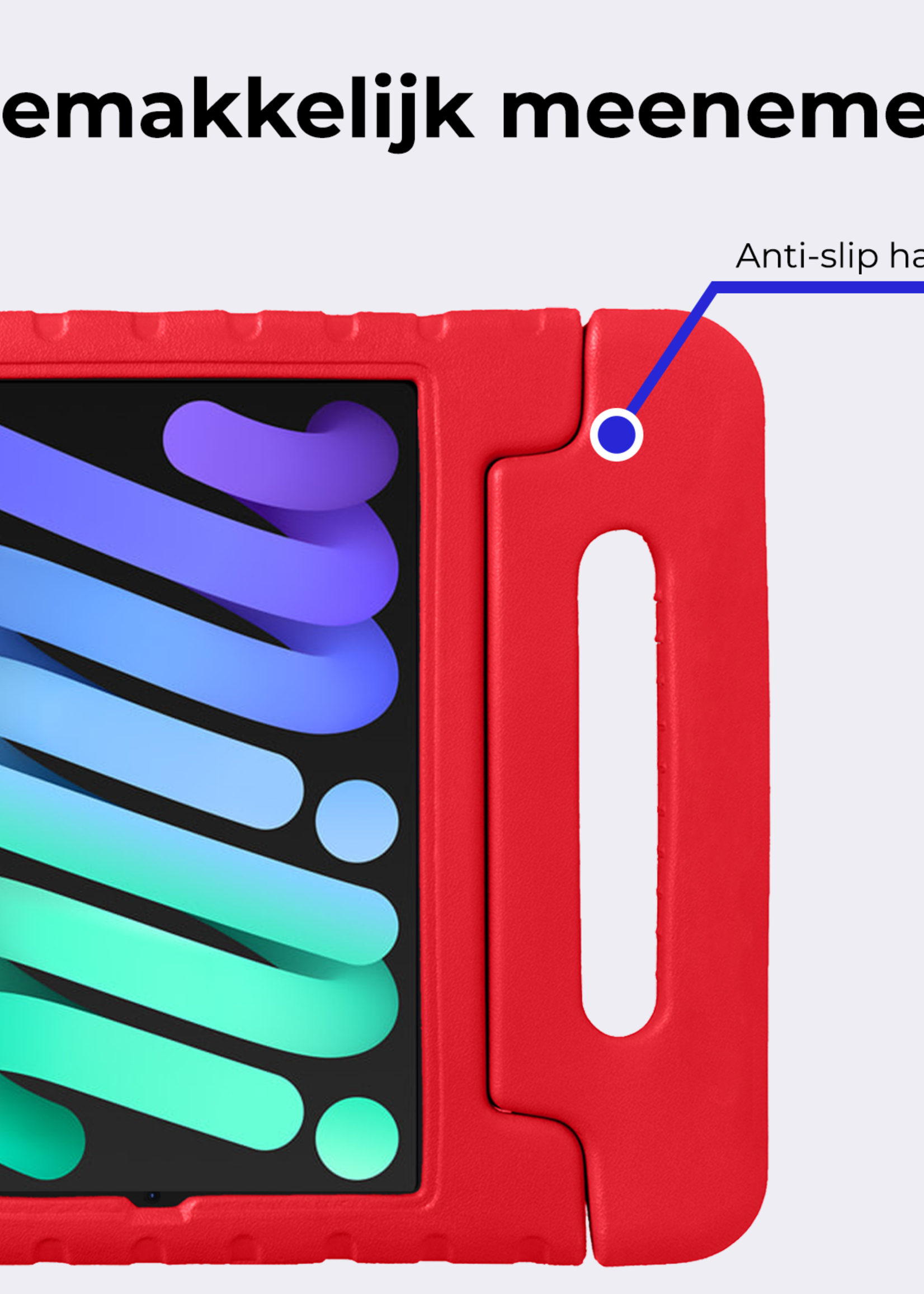 BTH BTH iPad Mini 7 Kinderhoes Met 2x Screenprotector - Rood