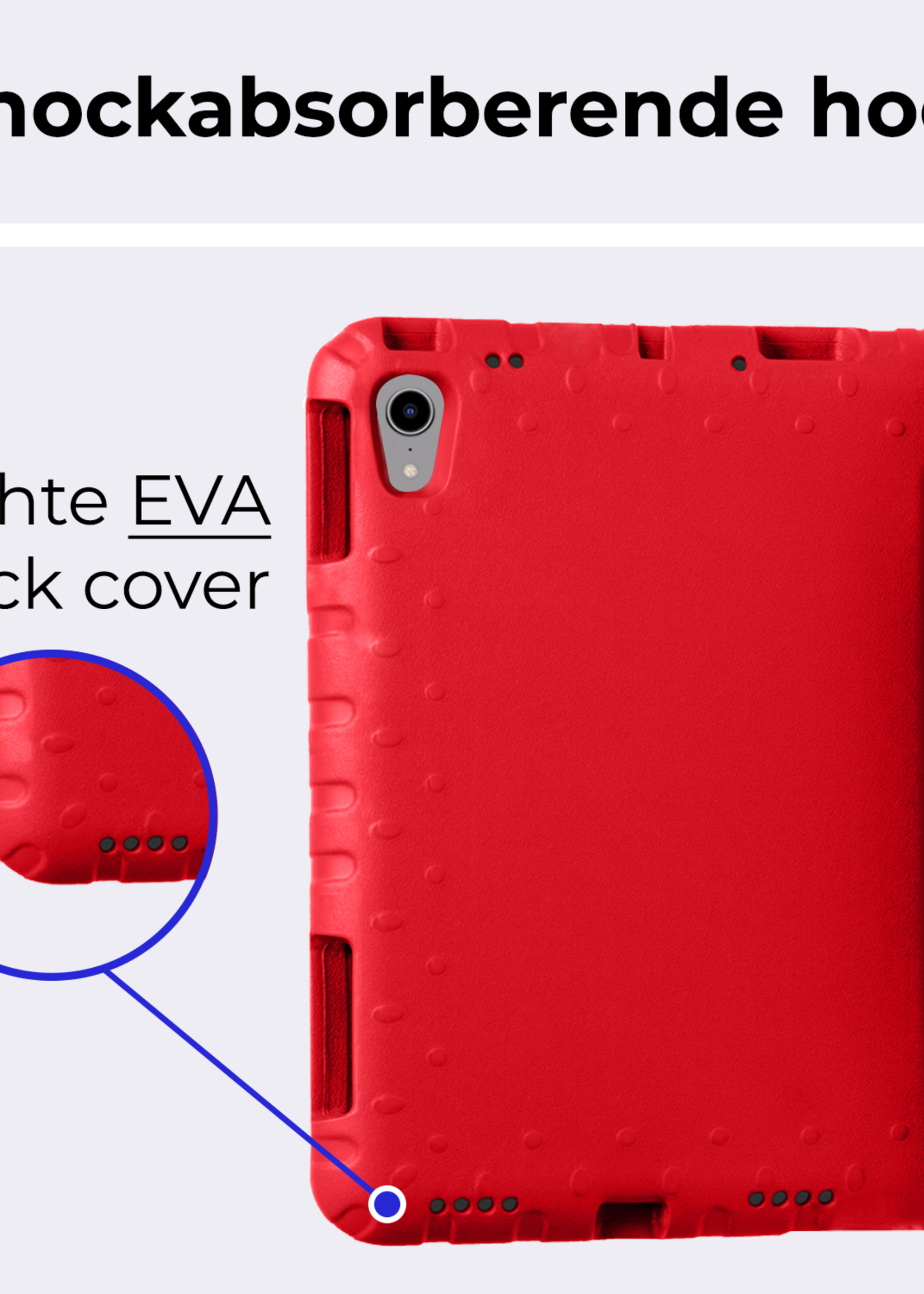 BTH BTH iPad Mini 7 Kinderhoes Met 2x Screenprotector - Rood