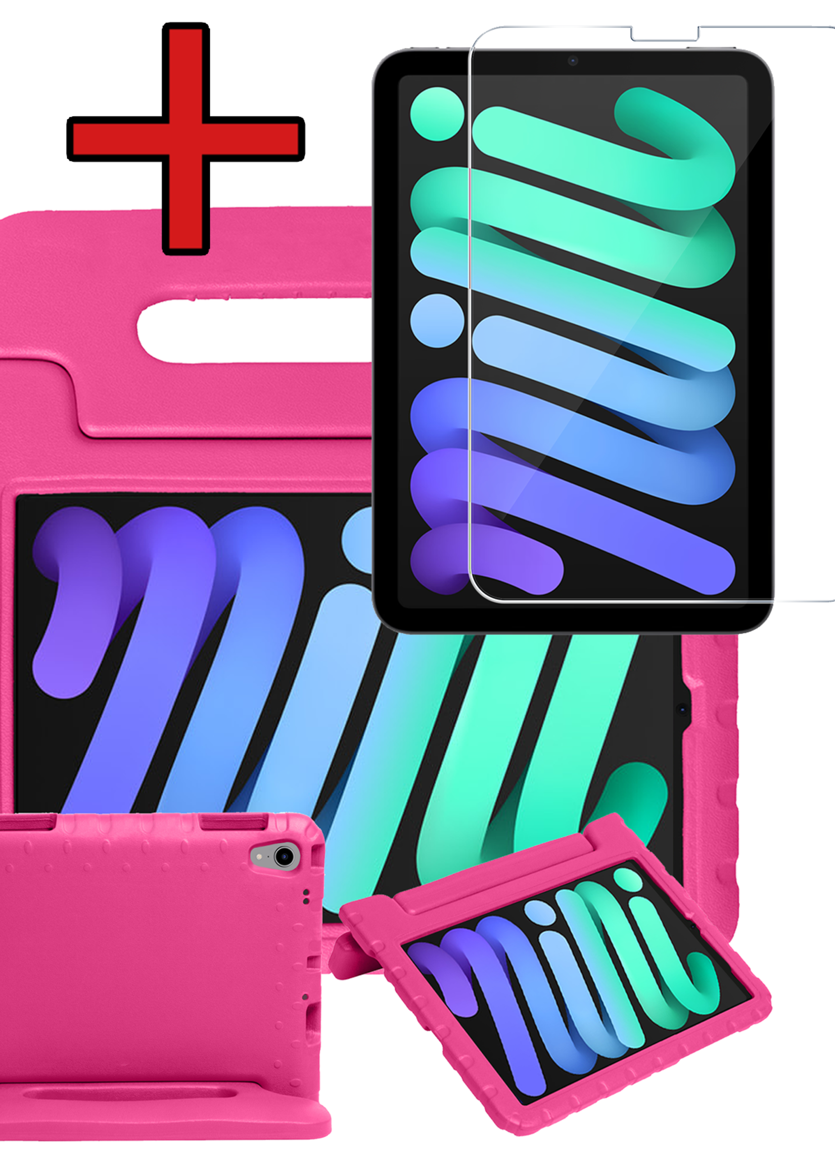 BTH BTH iPad Mini 7 Kinderhoes Met Screenprotector - Roze