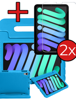 BTH BTH iPad Mini 7 Kinderhoes Met 2x Screenprotector - Blauw
