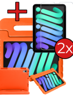 BTH BTH iPad Mini 7 Kinderhoes Met 2x Screenprotector - Oranje