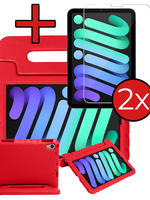 BTH BTH iPad Mini 7 Kinderhoes Met 2x Screenprotector - Rood