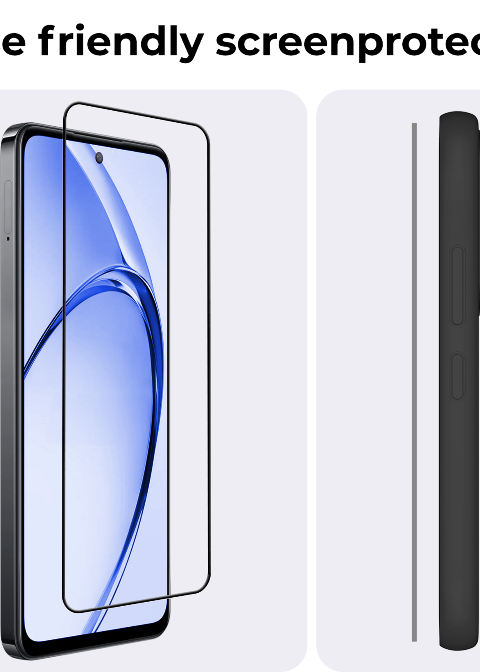 BTH BTH OPPO A80 Screenprotector Glas Full Cover - 2 PACK