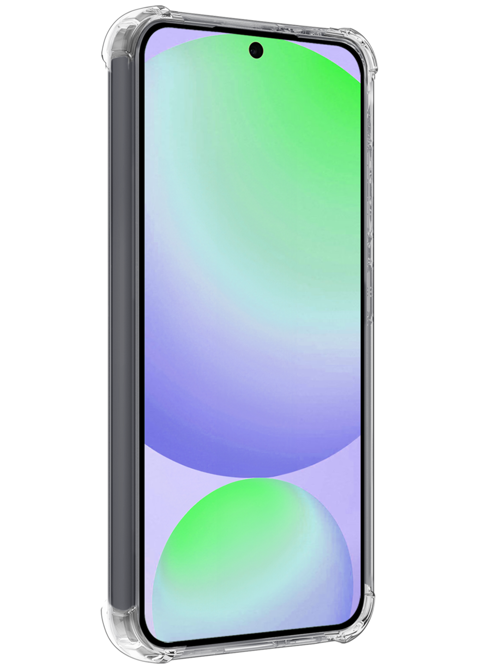 BTH Hoesje Geschikt voor Samsung S24 FE Hoesje Met Pasjeshouder Siliconen Case Met Kaarthouder Met Screenprotector - Hoes Geschikt voor Samsung Galaxy S24 FE Hoesje Shock Proof Case - Transparant