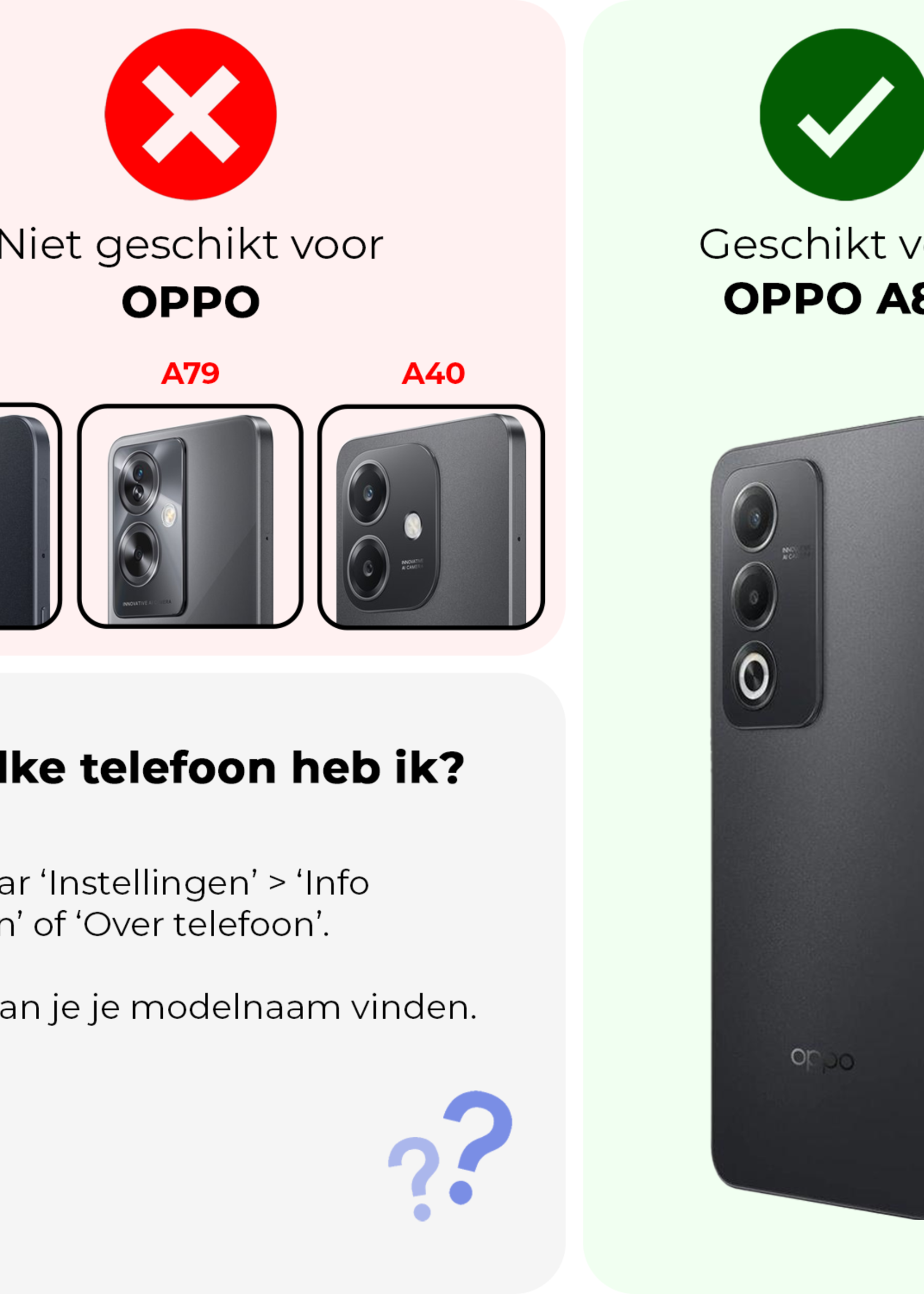 BTH BTH OPPO A80 Screenprotector Glas Full Cover