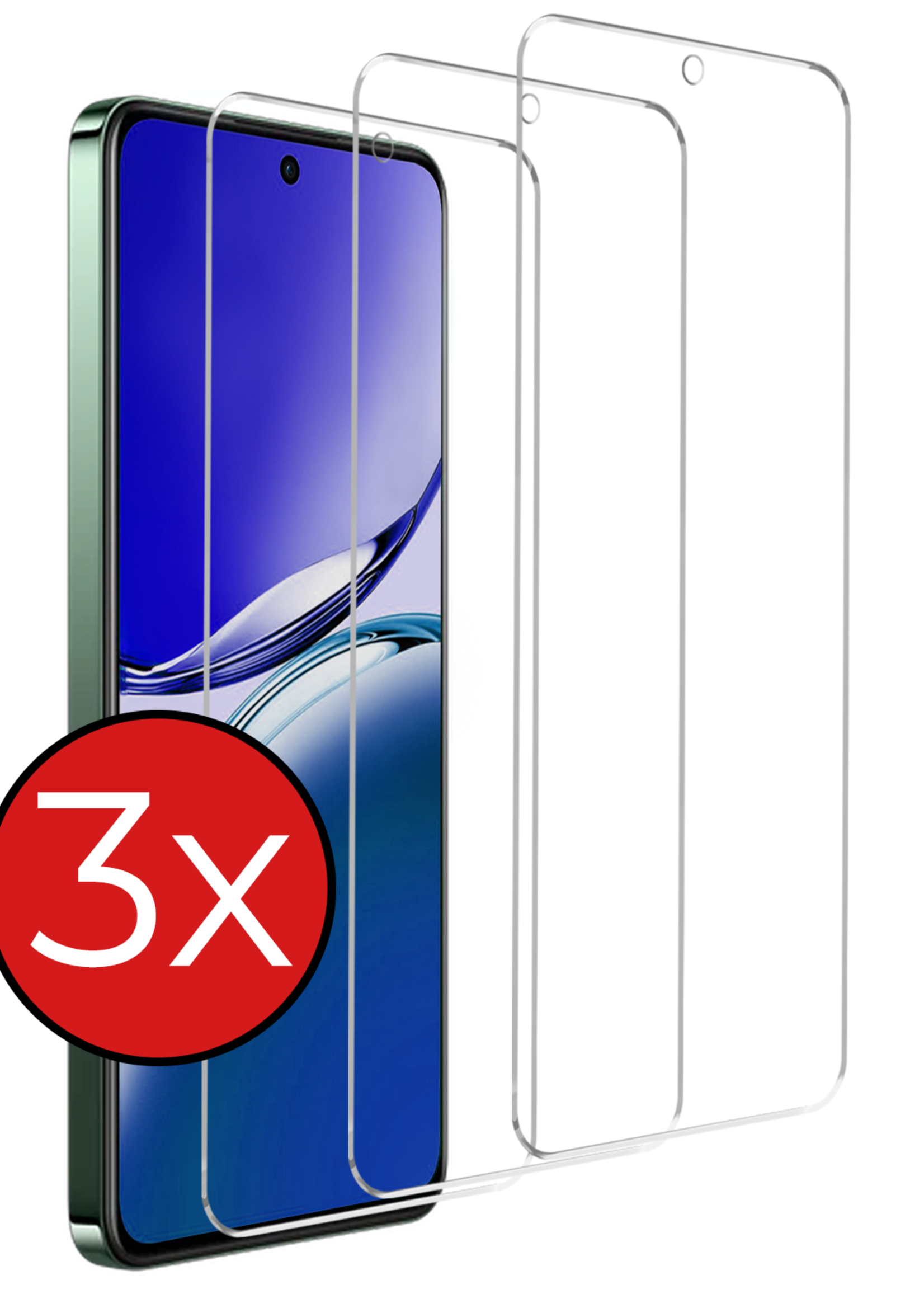 BTH BTH OPPO Reno 12F Screenprotector Glas - 3 PACK