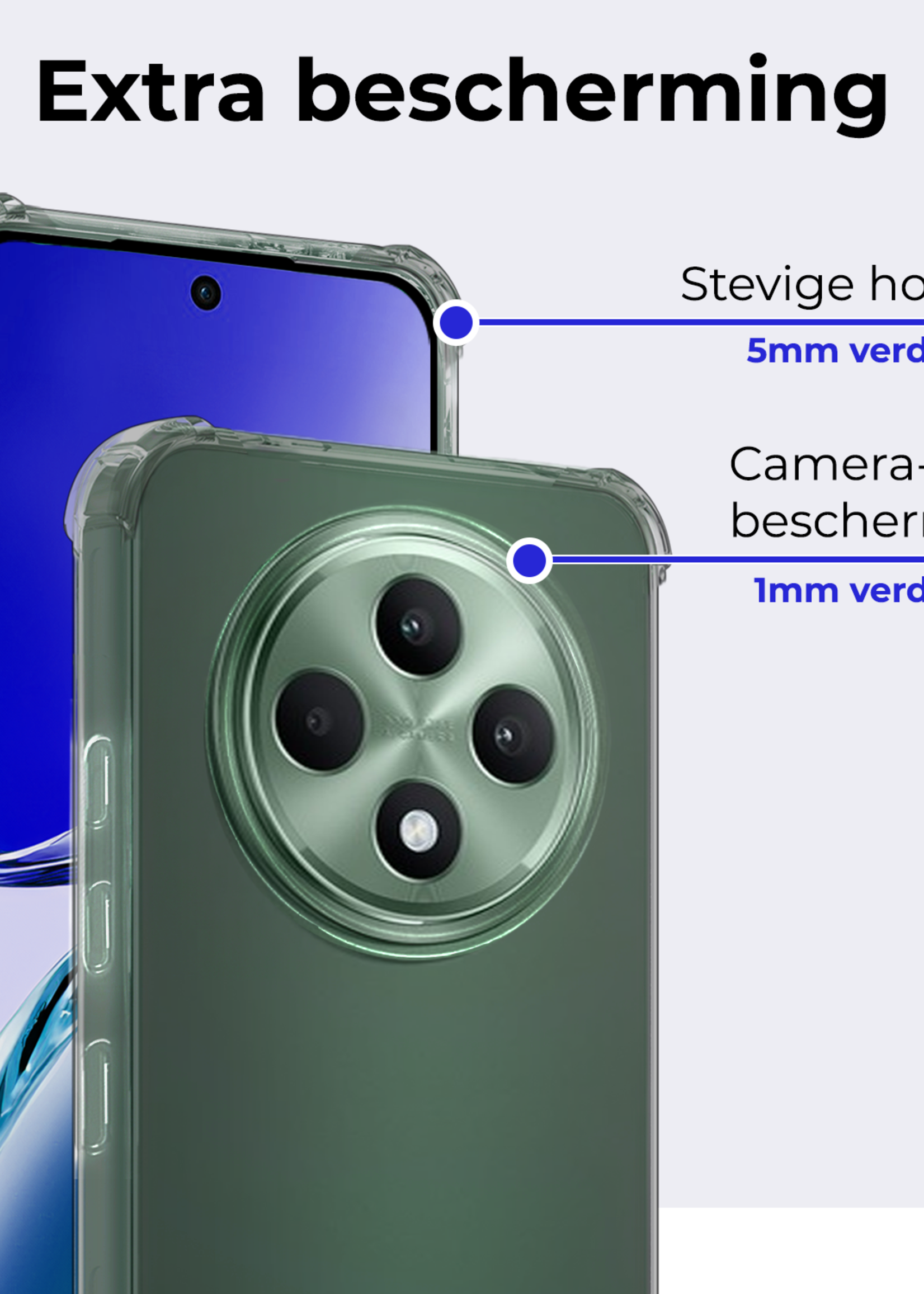 BTH BTH OPPO Reno 12F Hoesje Shockproof - Transparant - 2 PACK