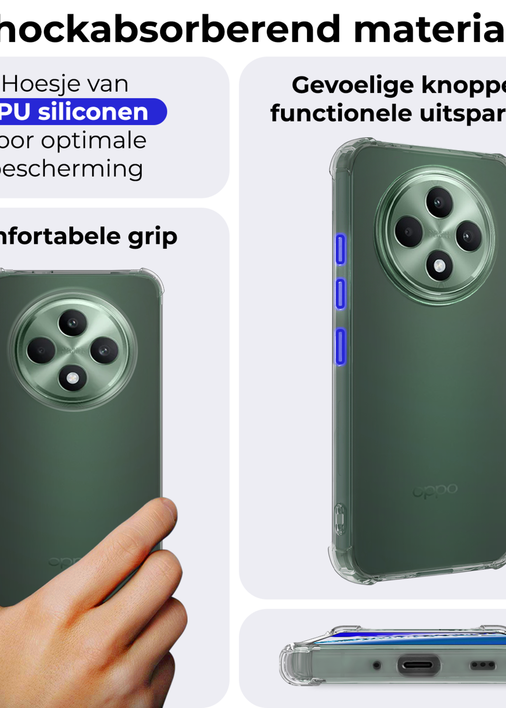 BTH BTH OPPO Reno 12F Hoesje Shockproof - Transparant - 2 PACK