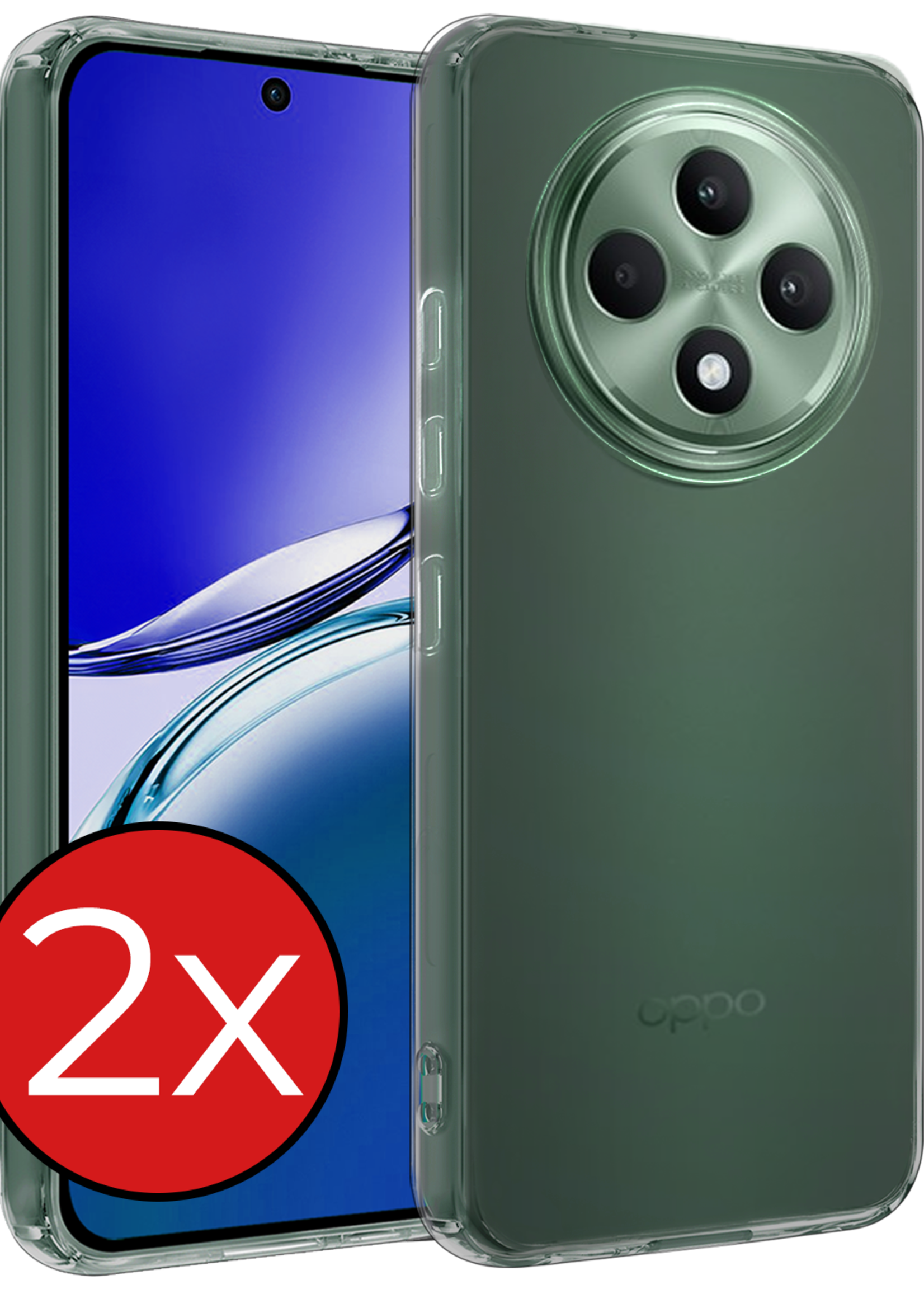 BTH BTH OPPO Reno 12F Hoesje Siliconen - Transparant - 2 PACK