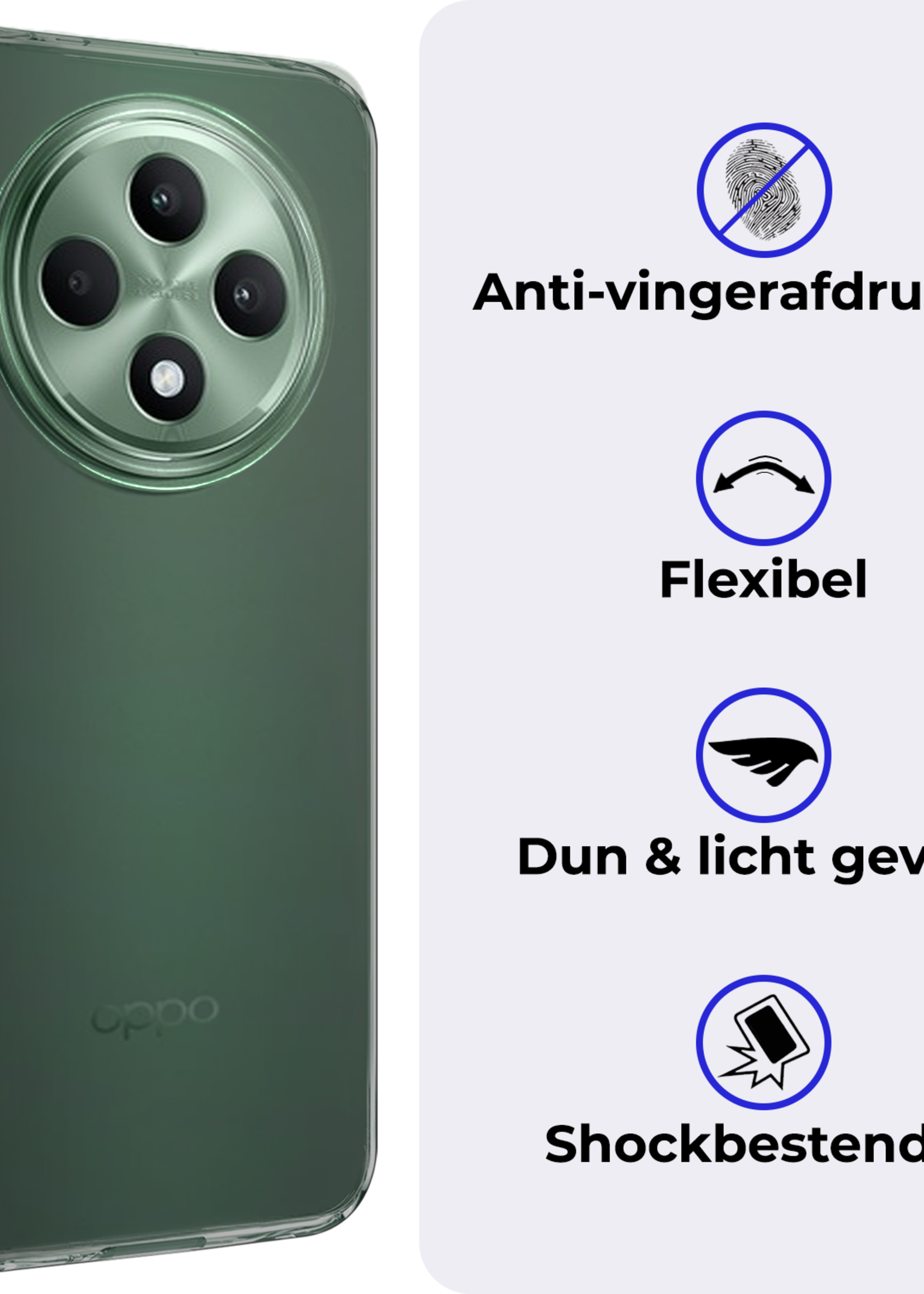 BTH BTH OPPO Reno 12F Hoesje Siliconen - Transparant - 2 PACK
