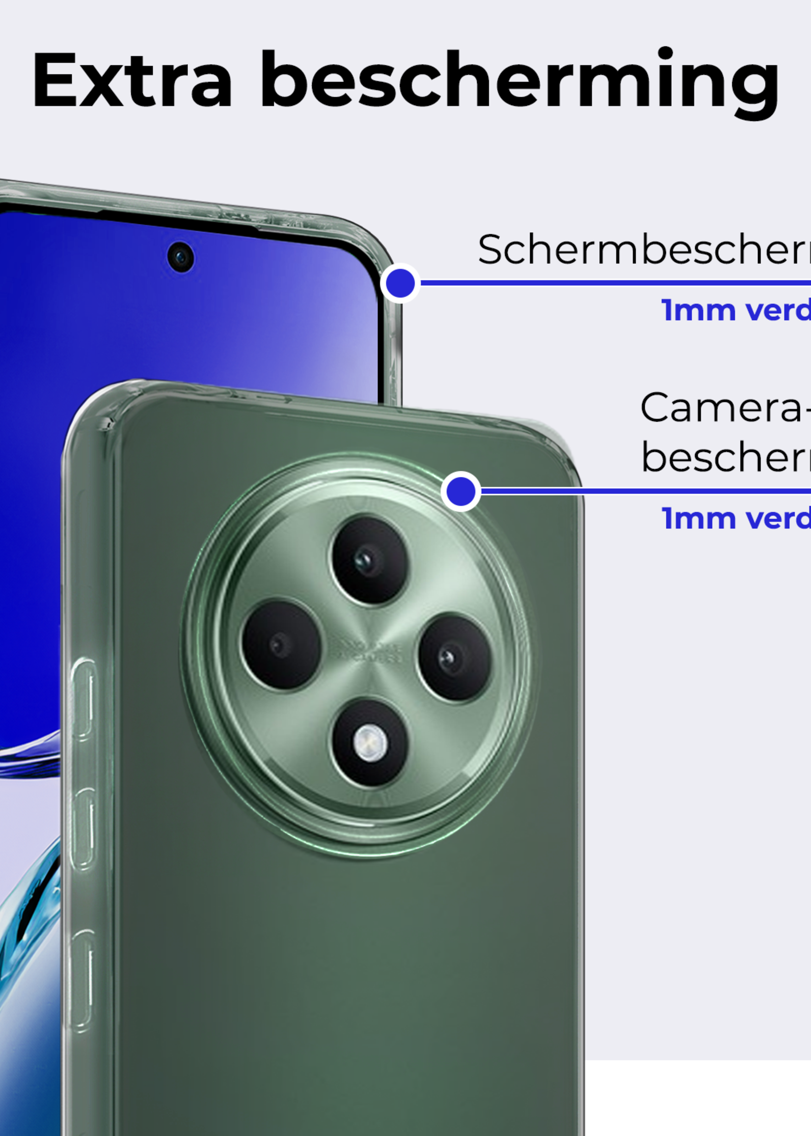 BTH BTH OPPO Reno 12F Hoesje Siliconen - Transparant - 2 PACK