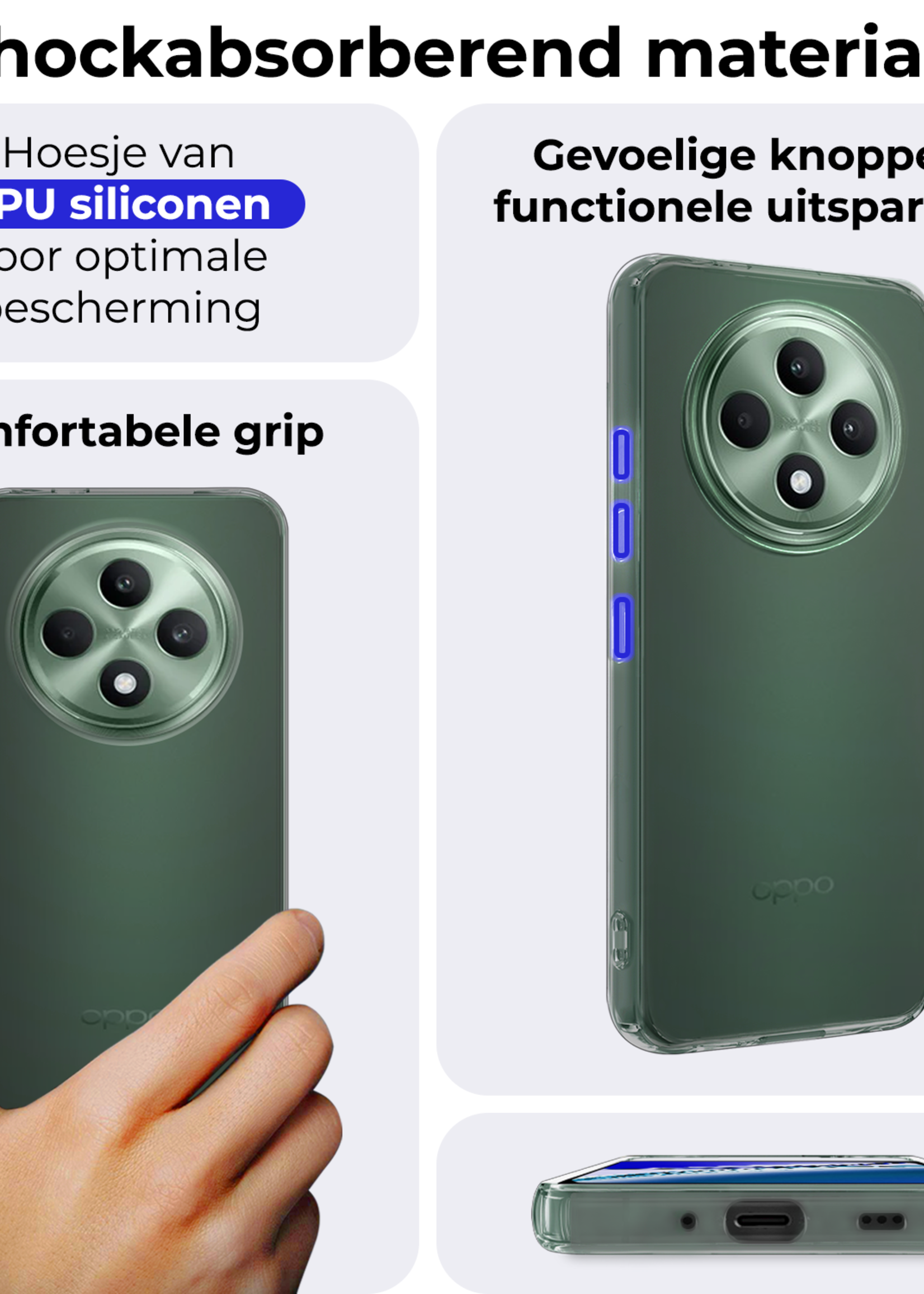 BTH BTH OPPO Reno 12F Hoesje Siliconen - Transparant - 2 PACK