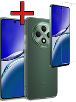 BTH BTH OPPO Reno 12F Hoesje Siliconen Met Screenprotector - Transparant