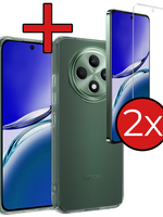 BTH BTH OPPO Reno 12F Hoesje Siliconen Met 2x Screenprotector - Transparant