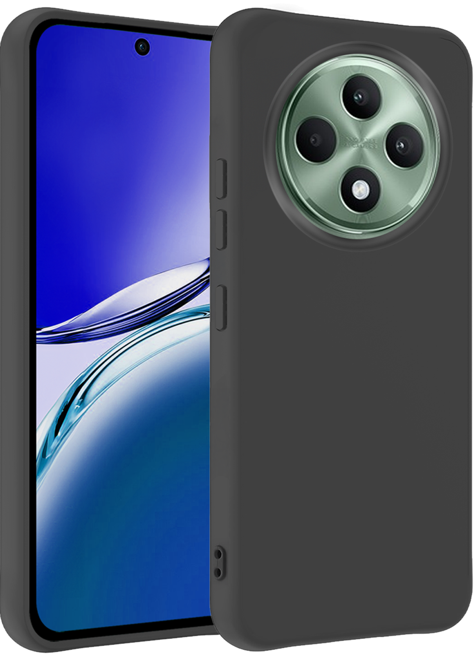 BTH BTH OPPO Reno 12F Hoesje Siliconen - Zwart