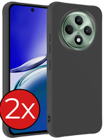 BTH BTH OPPO Reno 12F Hoesje Siliconen - Zwart - 2 PACK