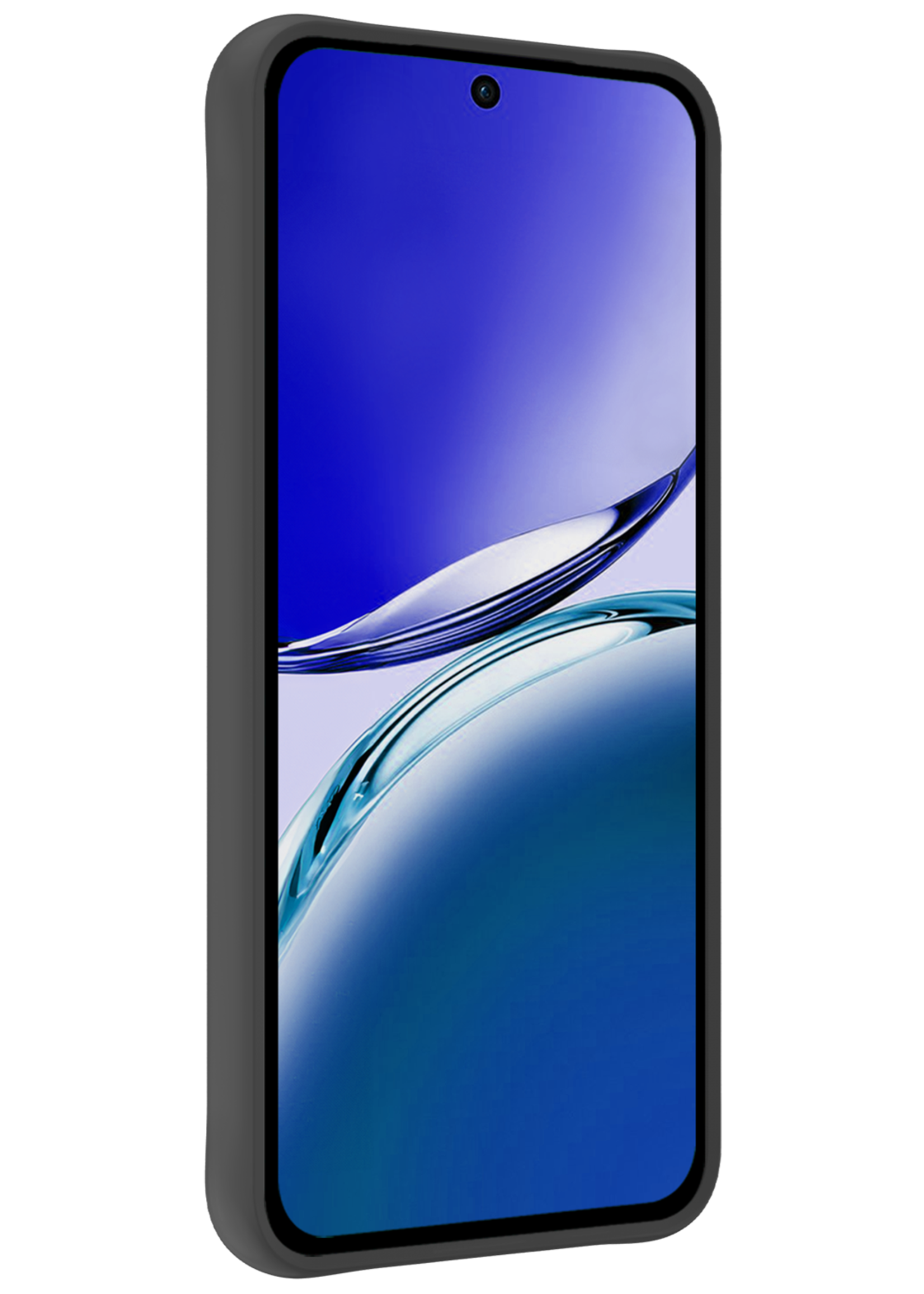 BTH BTH OPPO Reno 12F Hoesje Siliconen Met 2x Screenprotector - Zwart