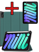 BTH BTH iPad Mini 7 Hoesje Met Uitsparing Apple Pencil En Met Screenprotector - Donkergroen