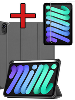 BTH BTH iPad Mini 7 Hoesje Met Uitsparing Apple Pencil En Met Screenprotector - Grijs