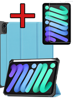 BTH BTH iPad Mini 7 Hoesje Met Uitsparing Apple Pencil En Met Screenprotector - Lichtblauw