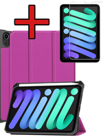 BTH BTH iPad Mini 7 Hoesje Met Uitsparing Apple Pencil En Met Screenprotector - Paars