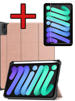 BTH BTH iPad Mini 7 Hoesje Met Uitsparing Apple Pencil En Met Screenprotector - Rose Goud