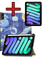 BTH BTH iPad Mini 7 Hoesje Met Uitsparing Apple Pencil En Met Screenprotector - Sterrenhemel