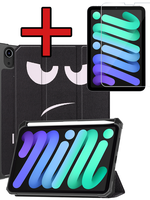 BTH BTH iPad Mini 7 Hoesje Met Uitsparing Apple Pencil En Met Screenprotector - Don't touch me