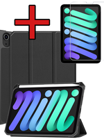 BTH BTH iPad Mini 7 Hoesje Met Uitsparing Apple Pencil En Met Screenprotector - Zwart