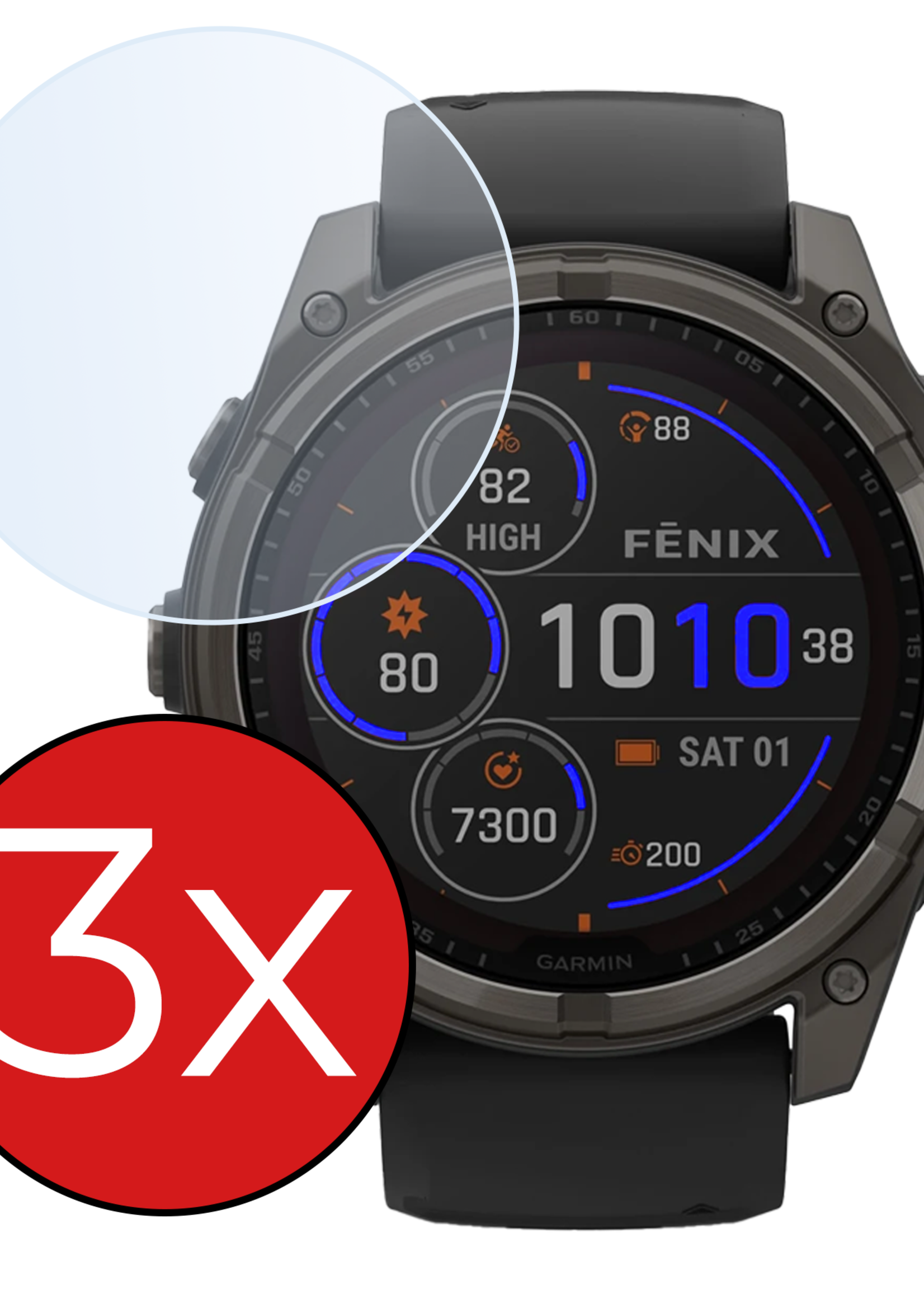 BTH BTH Garmin Fenix 8 Solar (47 mm) Screenprotector - 3 PACK