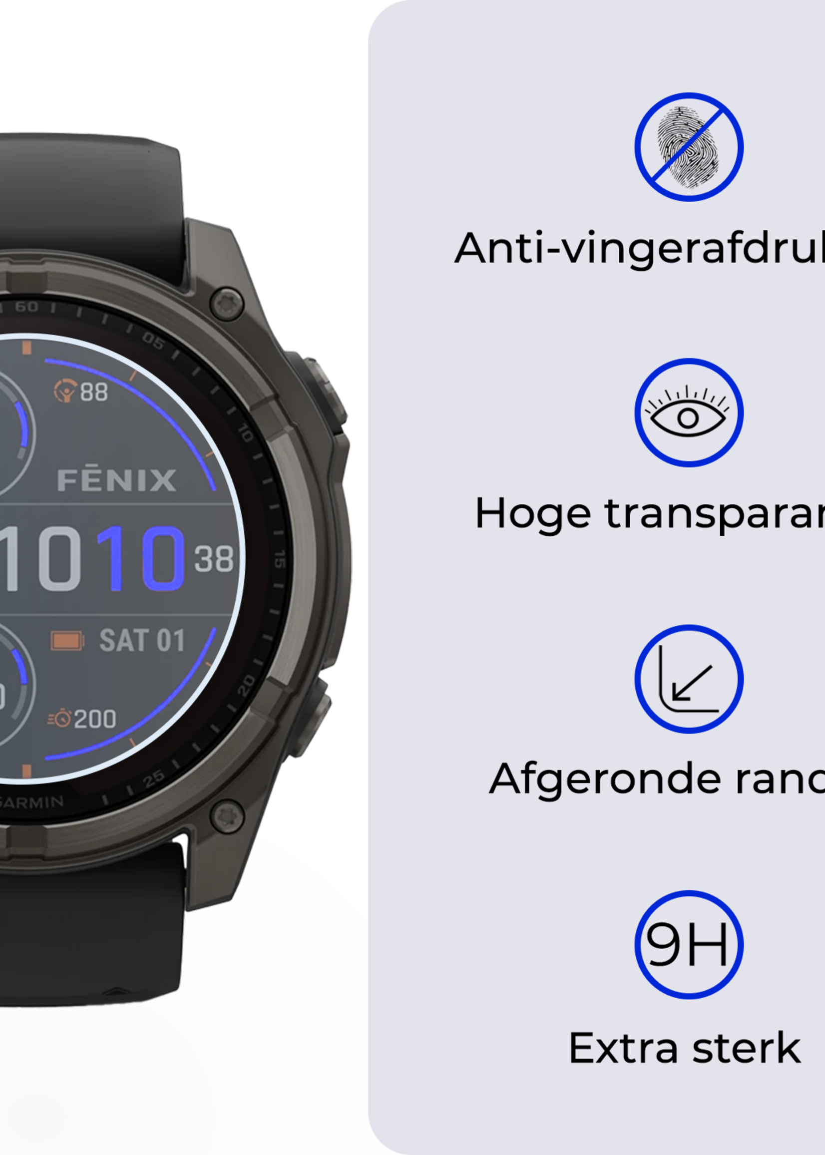 BTH BTH Garmin Fenix 8 Solar (47 mm) Screenprotector - 3 PACK