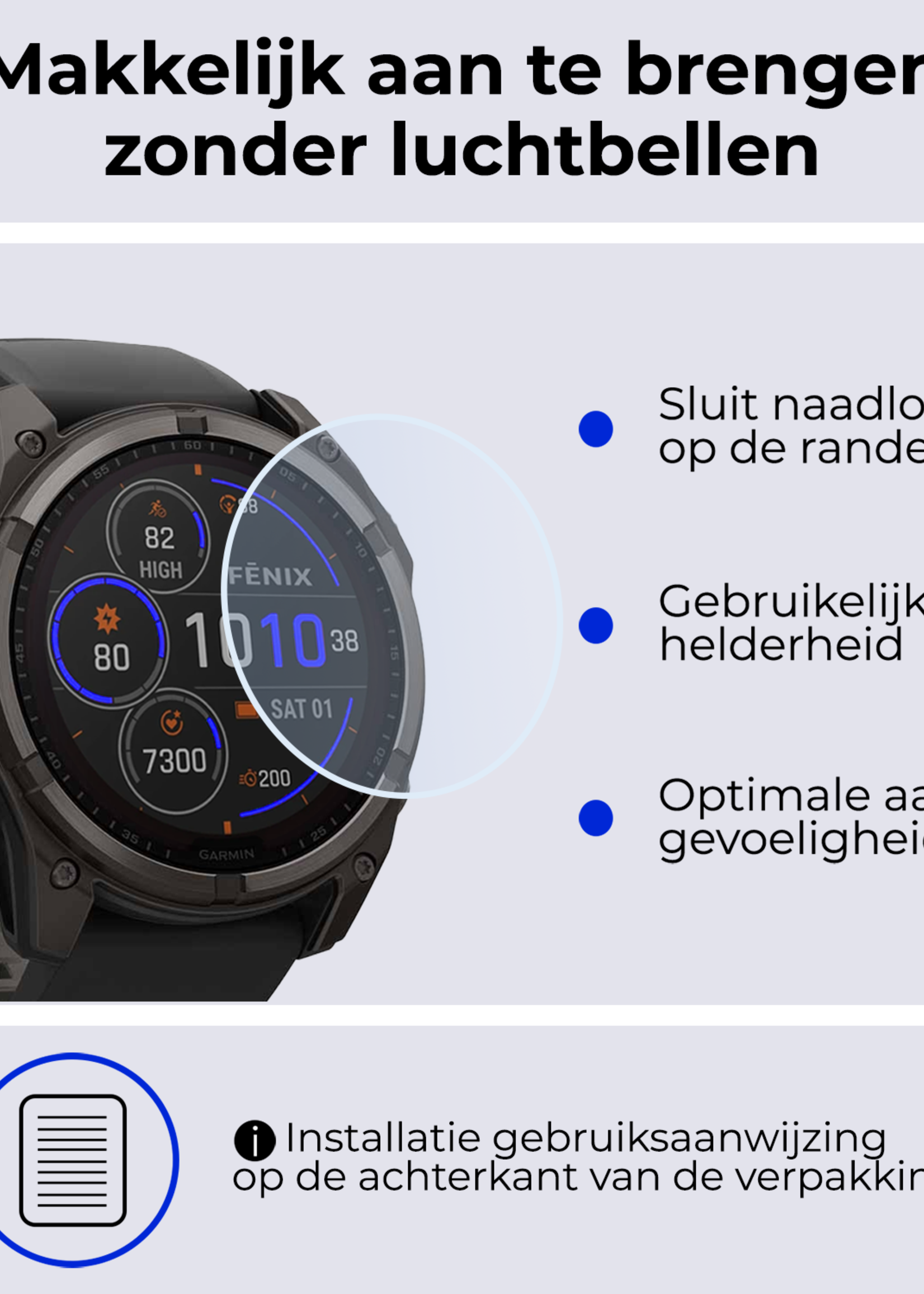 BTH BTH Garmin Fenix 8 Solar (47 mm) Screenprotector - 3 PACK
