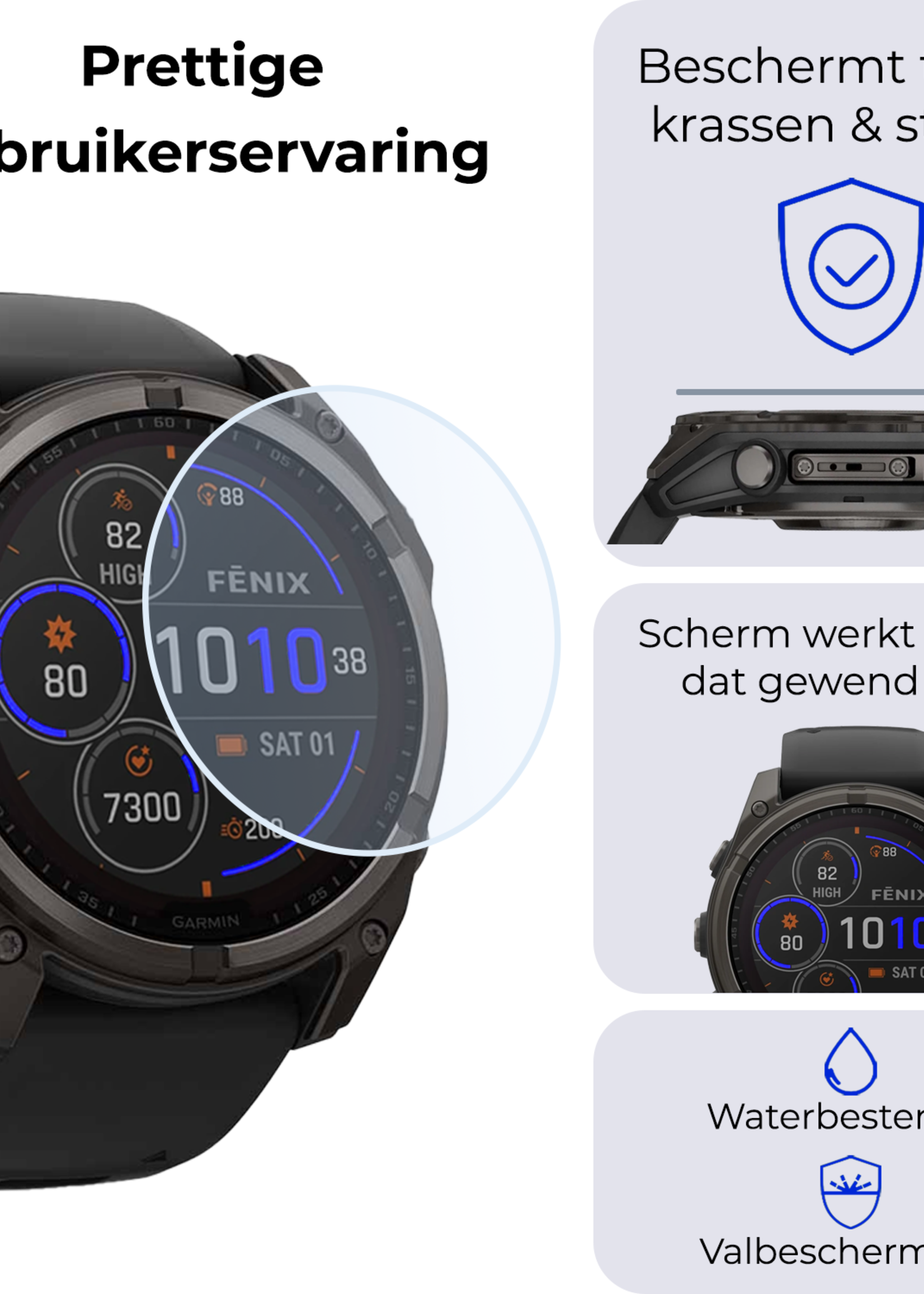 BTH BTH Garmin Fenix 8 Solar (47 mm) Screenprotector - 3 PACK