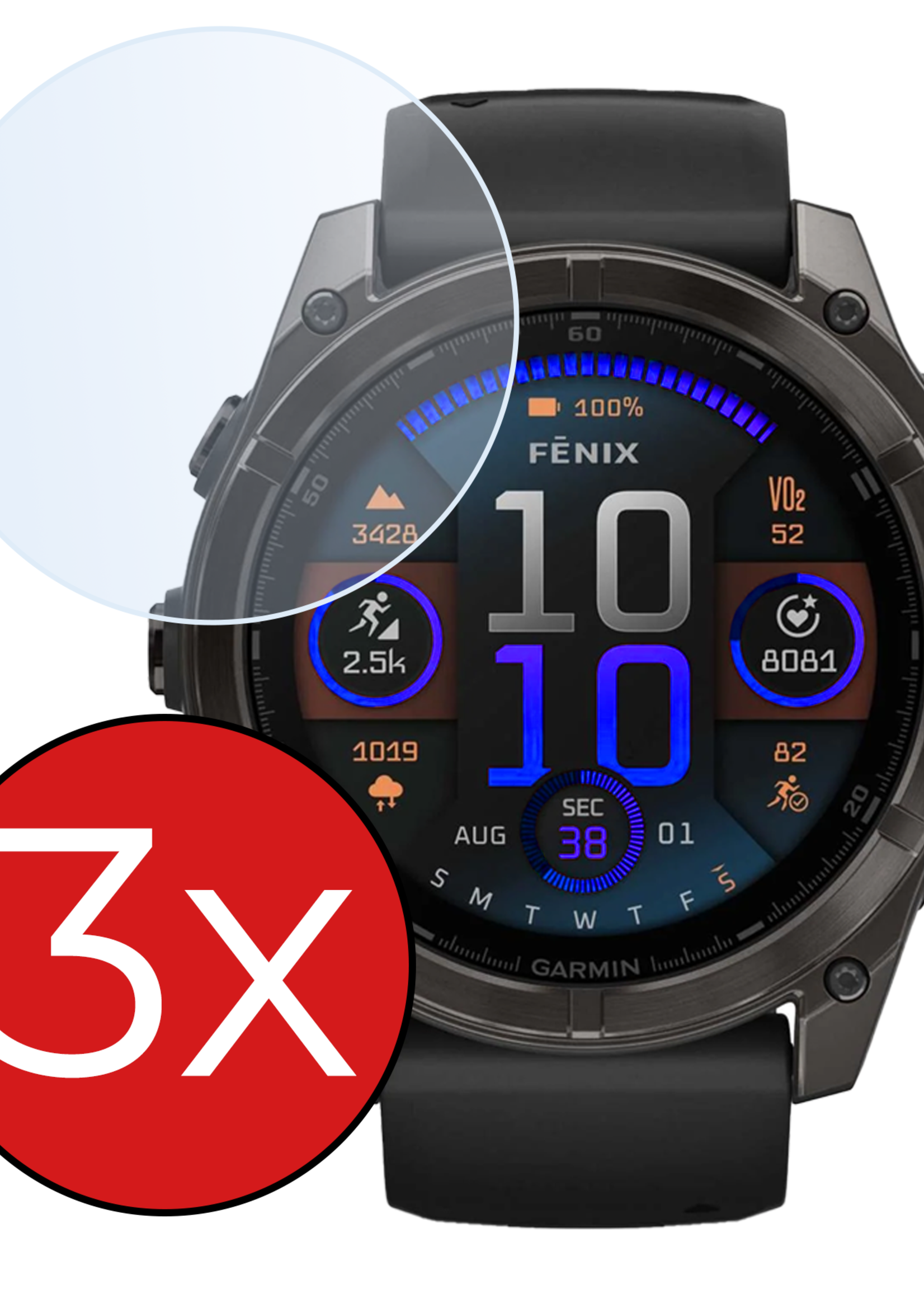 BTH BTH Garmin Fenix 8 (51 mm) Screenprotector - 3 PACK