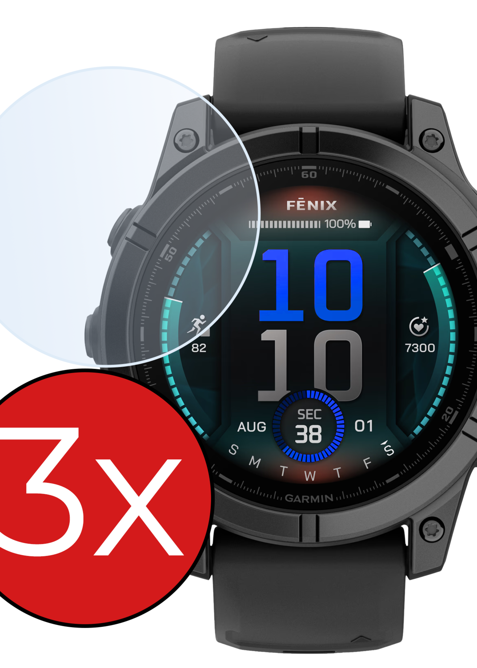 BTH BTH Garmin Fenix E (47 mm) Screenprotector - 3 PACK