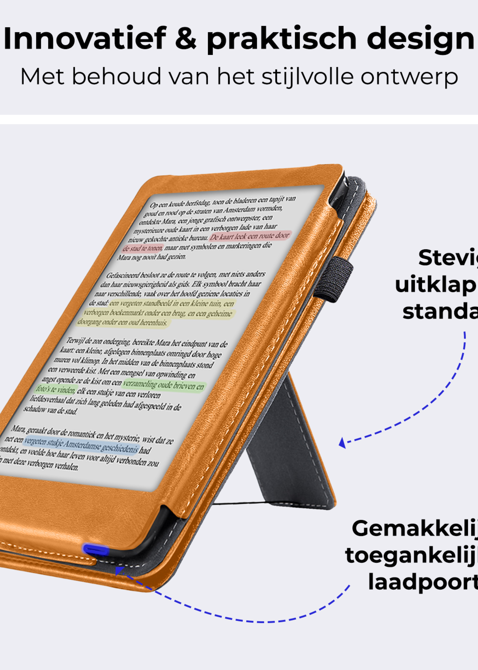 BTH BTH Kobo Clara Colour Hoesje Leer - Bruin
