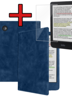BTH BTH Kobo Clara Colour Hoesje Leer Met Screenprotector - Donkerblauw