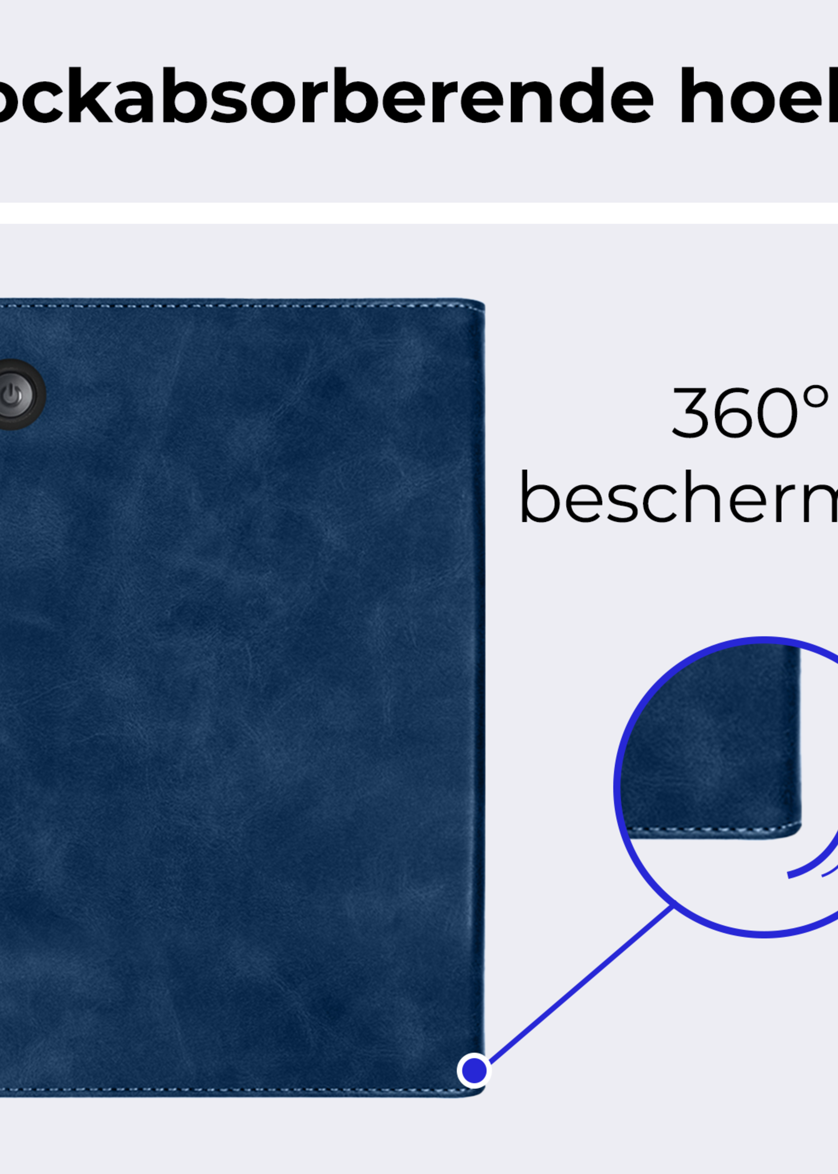 BTH BTH Kobo Clara Colour Hoesje Leer Met Screenprotector - Donkerblauw