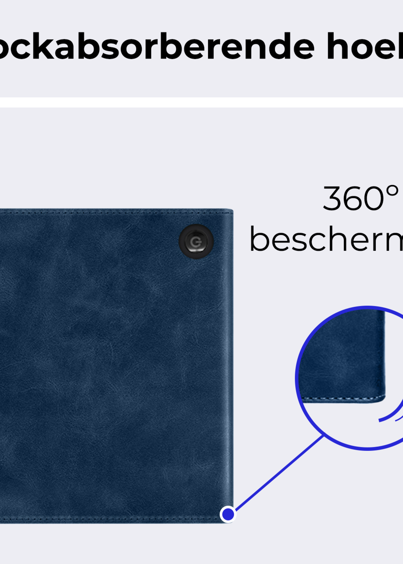 BTH BTH Kobo Libra Colour Hoesje Leer - Donkerblauw