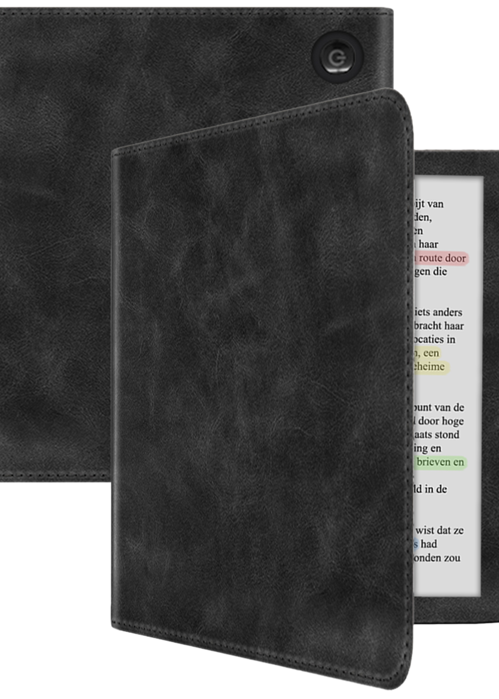 BTH BTH Kobo Libra Colour Hoesje Leer - Zwart