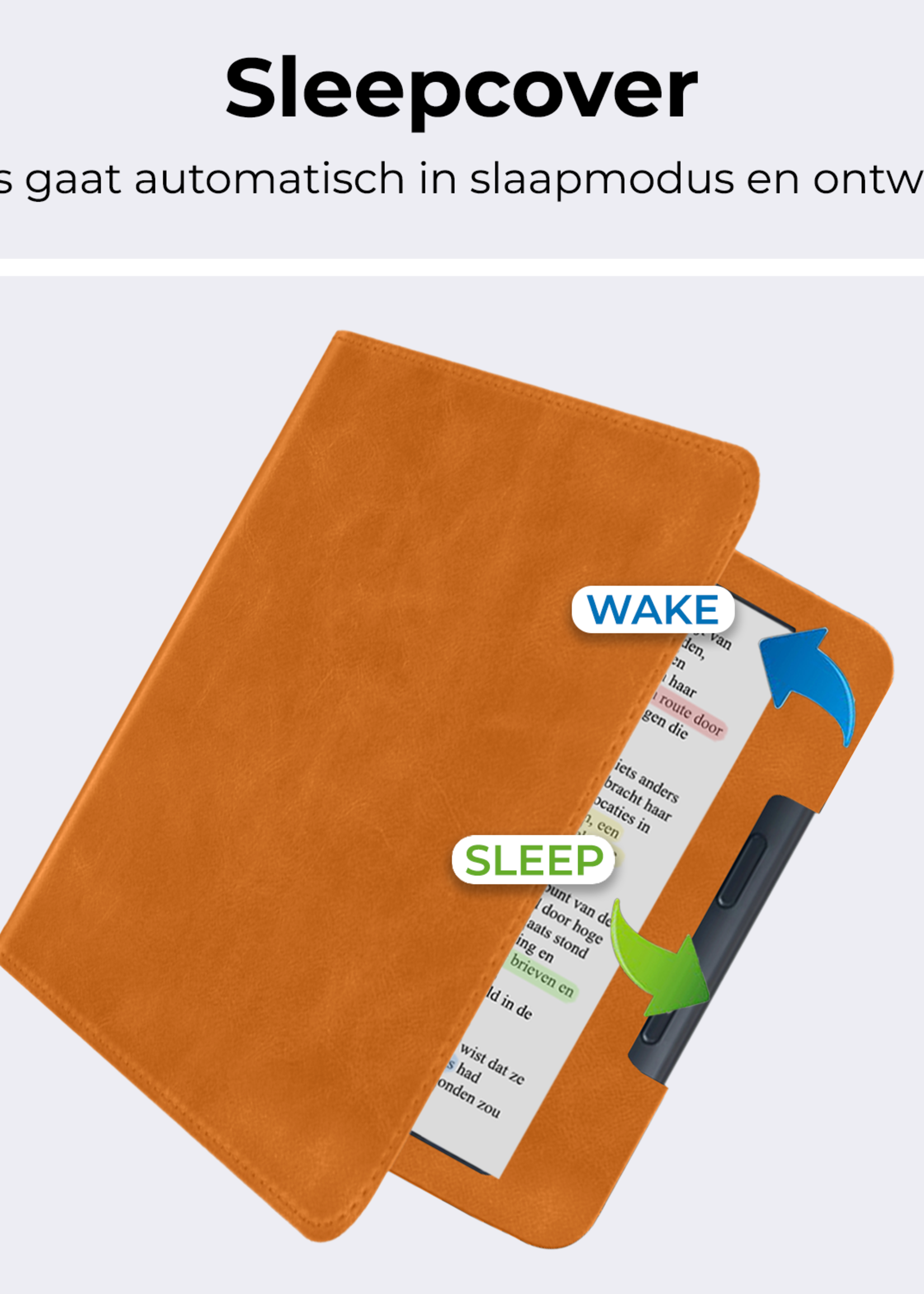BTH BTH Kobo Libra Colour Hoesje Leer Met Screenprotector - Bruin