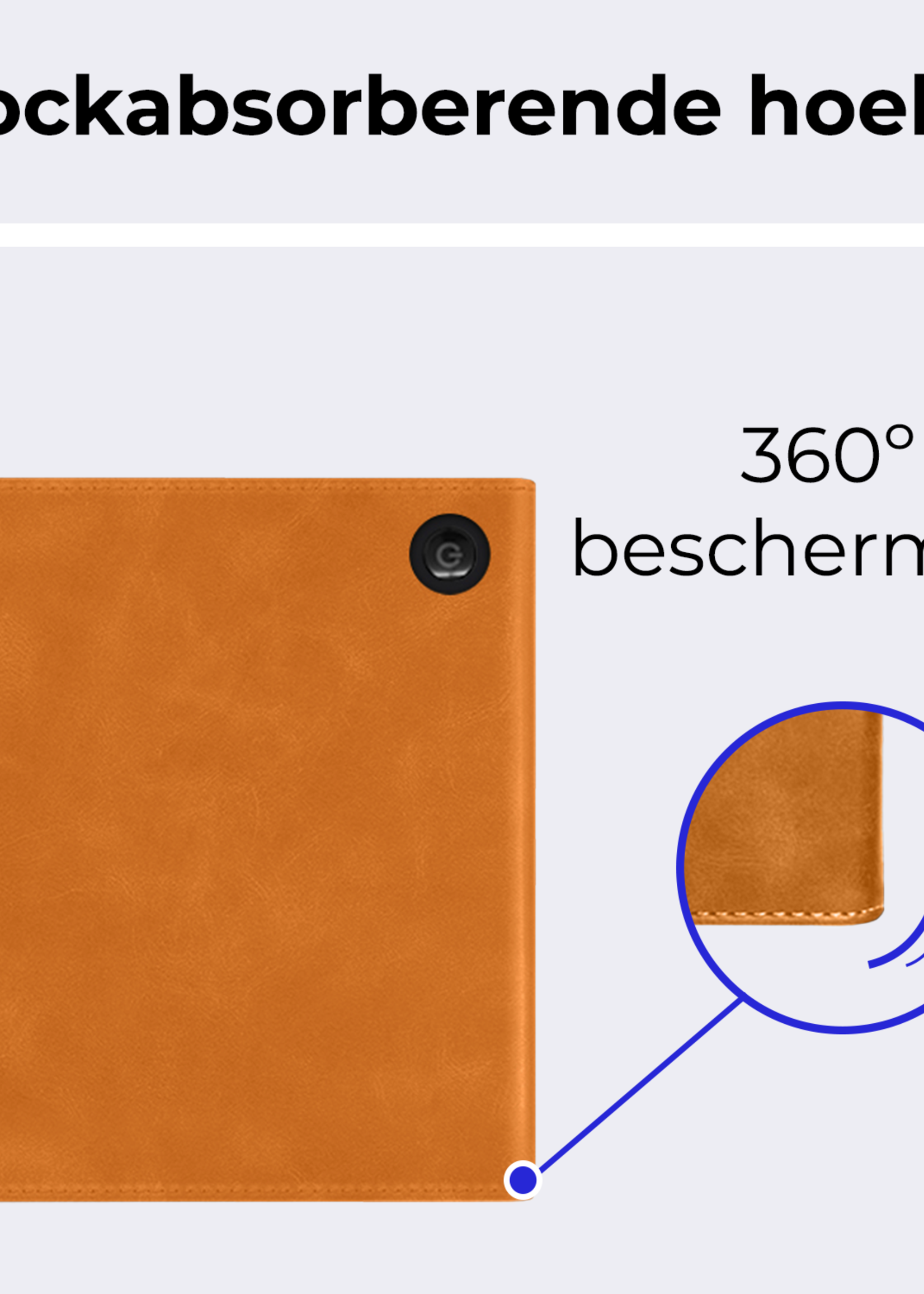 BTH BTH Kobo Libra Colour Hoesje Leer Met Screenprotector - Bruin