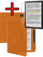BTH BTH Kobo Libra Colour Hoesje Leer Met Screenprotector - Bruin
