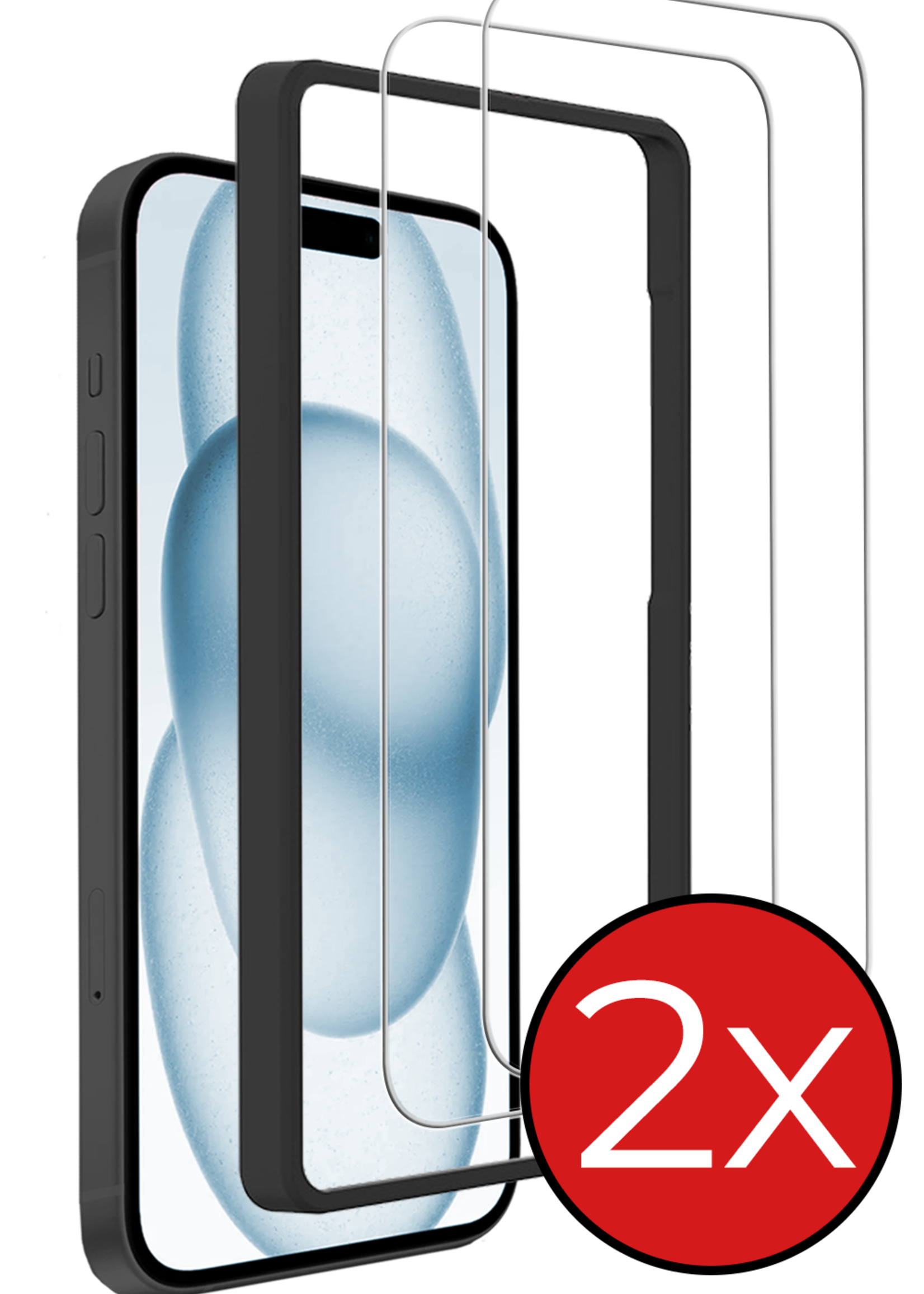 BTH BTH iPhone 15 Screenprotector Met Installatieframe - 2 PACK